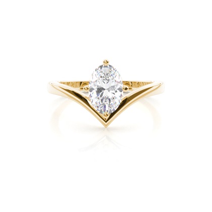 Oval Yellow Gold Solitaire Diamond Engagement Rings