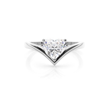 Heart Solitaire Diamond Rings