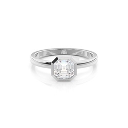 Bezel Setting Solitaire Diamond Engagement Ring