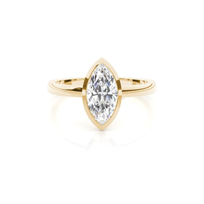 Yellow Gold Solitaire Diamond Rings 