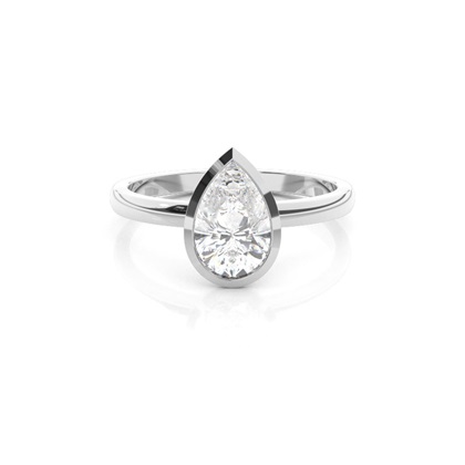 Pear Solitaire Diamond Rings