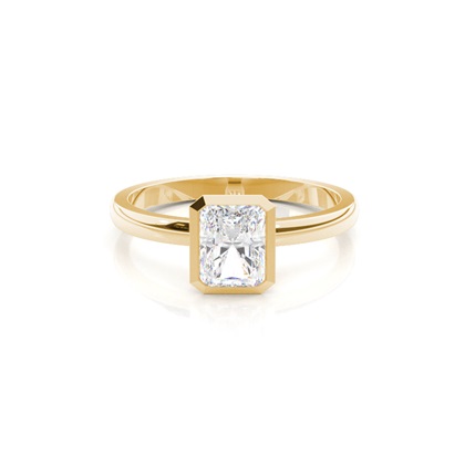 Radiant Yellow Gold Solitaire Diamond Engagement Rings