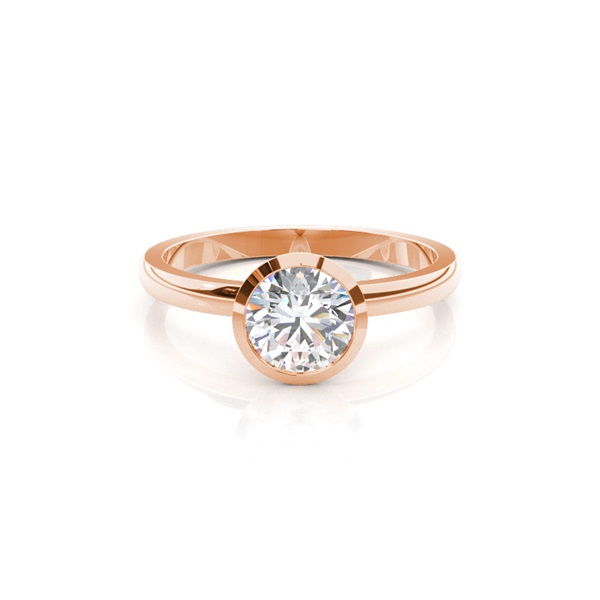 Bezel Setting Solitaire Diamond Engagement Ring