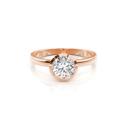 Lünette Einstellung Solitaire Diamond Verlobungsring