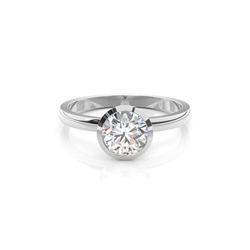 Lünette Einstellung Solitaire Diamond Verlobungsring