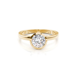 Bezel Setting Solitaire Diamond Engagement Ring
