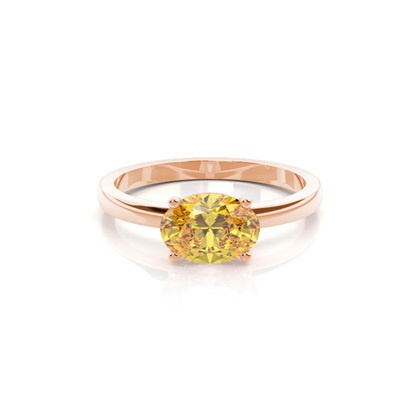 Prong Setting Solitaire Yellow Diamond Engagement Ring