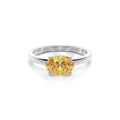 Prong Setting Solitaire Yellow Diamond Engagement Ring