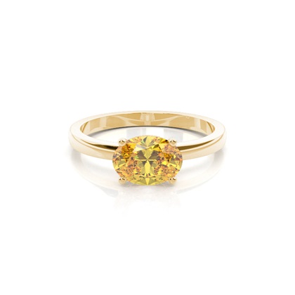 Prong Setting Solitaire Yellow Diamond Engagement Ring