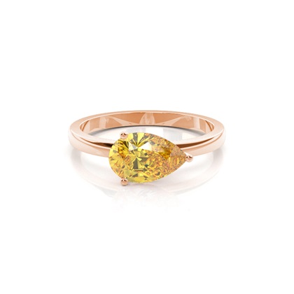 Prong Setting Solitaire Yellow Diamond Engagement Ring