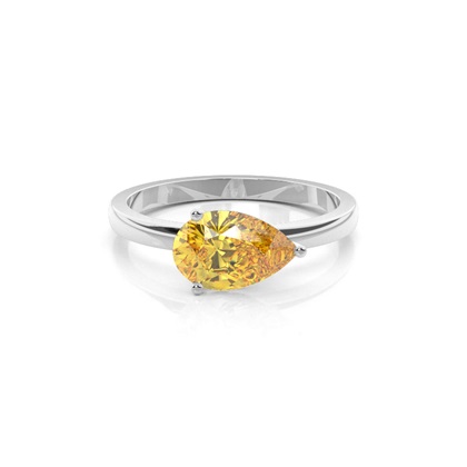 Prong Setting Solitaire Yellow Diamond Engagement Ring