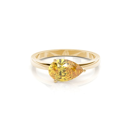 Prong Setting Solitaire Yellow Diamond Engagement Ring