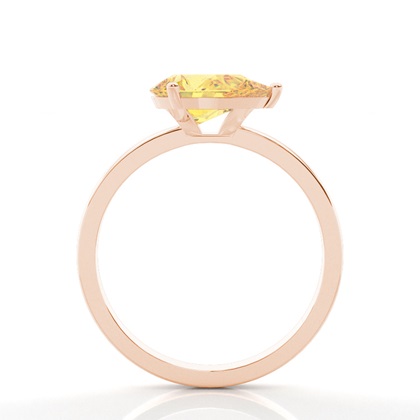 Solitär Verlobungsring mit gelbem Diamant in Krappenfassung