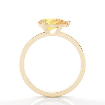 Solitär Verlobungsring mit gelbem Diamant in Krappenfassung