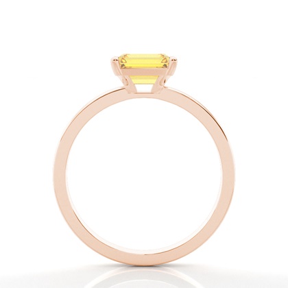 Solitär Verlobungsring mit gelbem Diamant in Krappenfassung