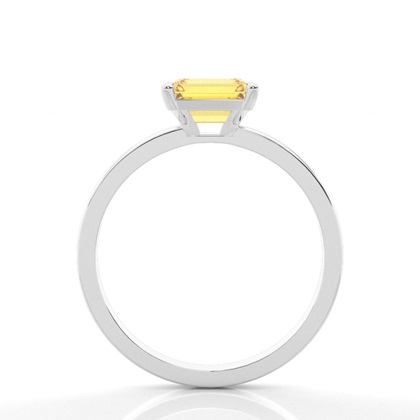 Solitär Verlobungsring mit gelbem Diamant in Krappenfassung