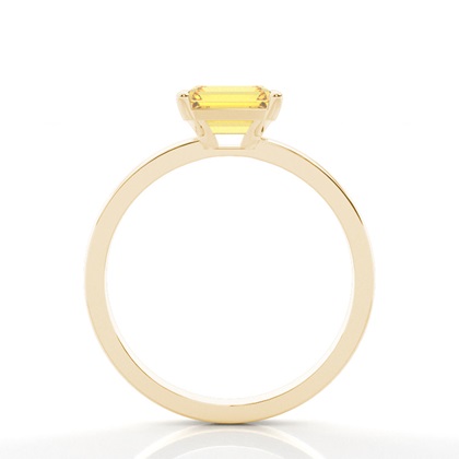 Solitär Verlobungsring mit gelbem Diamant in Krappenfassung