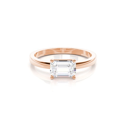 Radiant Rose Gold Solitaire Diamond Rings