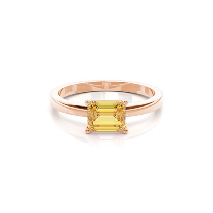 Prong Setting Solitaire Yellow Diamond Ring