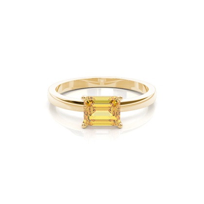 Prong Setting Solitaire Yellow Diamond Ring