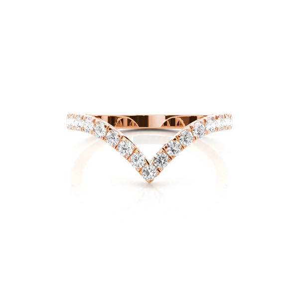 Studded Diamond Womens Shaped Band
