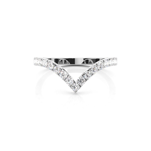 Studded Diamond Womens Shaped Band