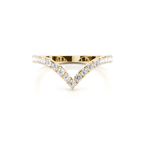 Studded Diamond Womens Shaped Band
