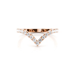 Studded Diamond Womens Shaped Band