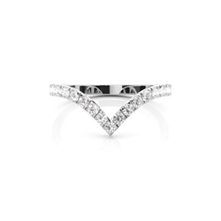 Studded Diamond Womens Shaped Band