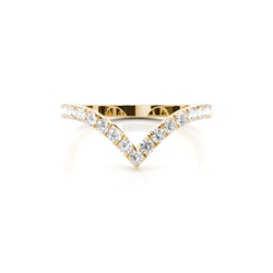 Studded Diamond Womens Shaped Band