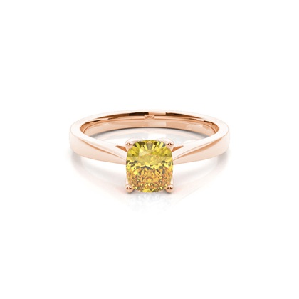 Prong Setting Solitaire Yellow Diamond Ring