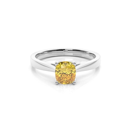 Prong Setting Solitaire Yellow Diamond Ring