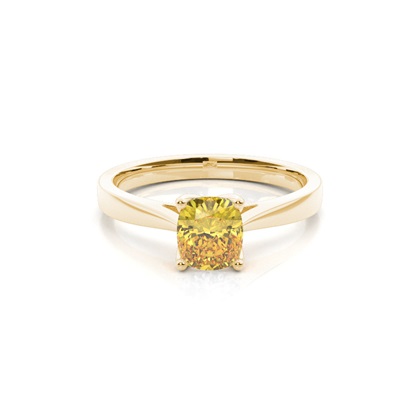 Prong Setting Solitaire Yellow Diamond Ring