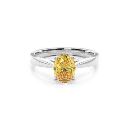 Prong Setting Solitaire Yellow Diamond Engagement Ring