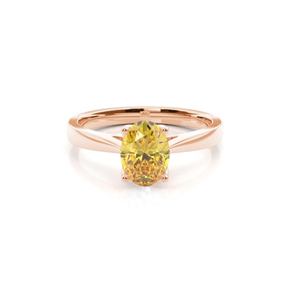 Prong Setting Solitaire Yellow Diamond Ring