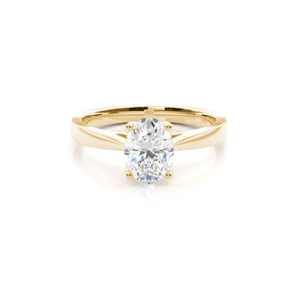Oval Yellow Gold Solitaire Diamond Rings
