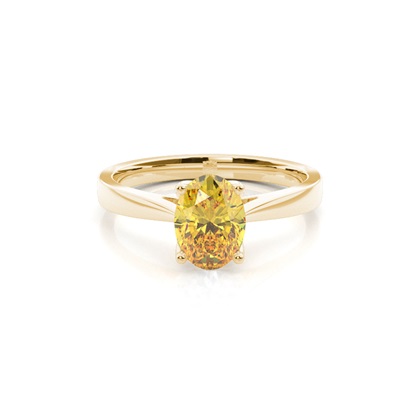 Prong Setting Solitaire Yellow Diamond Ring