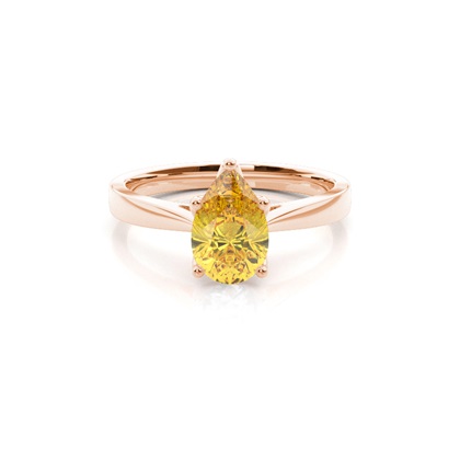 Prong Setting Solitaire Yellow Diamond Engagement Ring