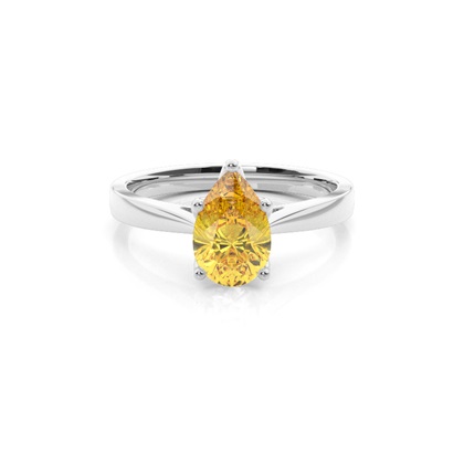 Prong Setting Solitaire Yellow Diamond Engagement Ring