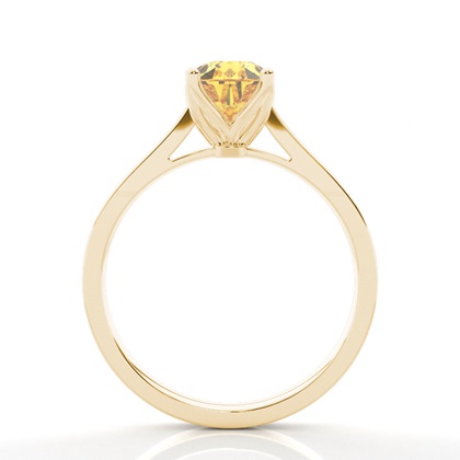 Solitär Verlobungsring mit gelbem Diamant in Krappenfassung
