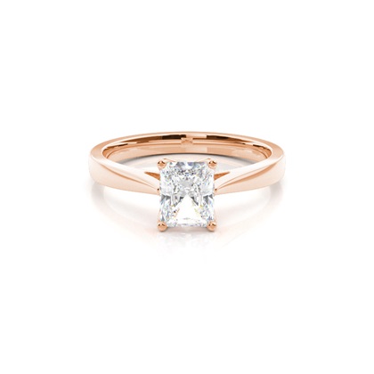 Radiant Rose Gold Solitaire Diamond Rings