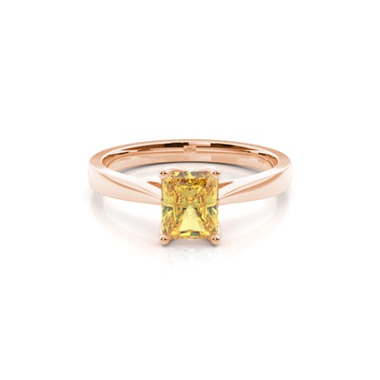 Prong Setting Solitaire Yellow Diamond Ring