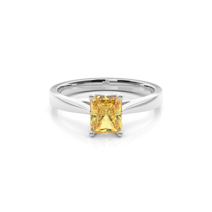 Prong Setting Solitaire Yellow Diamond Ring