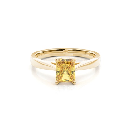 Prong Setting Solitaire Yellow Diamond Ring