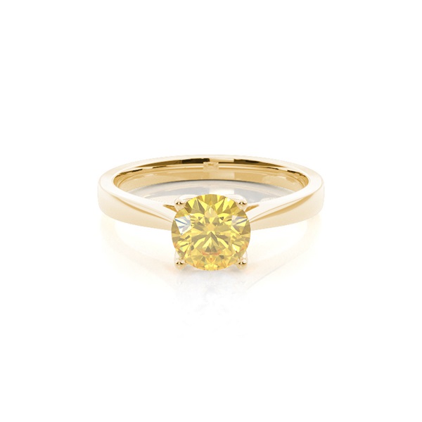 Prong Setting Solitaire Yellow Diamond Engagement Ring