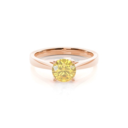 Prong Setting Solitaire Yellow Diamond Engagement Ring
