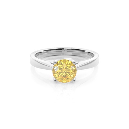 Prong Setting Solitaire Yellow Diamond Engagement Ring
