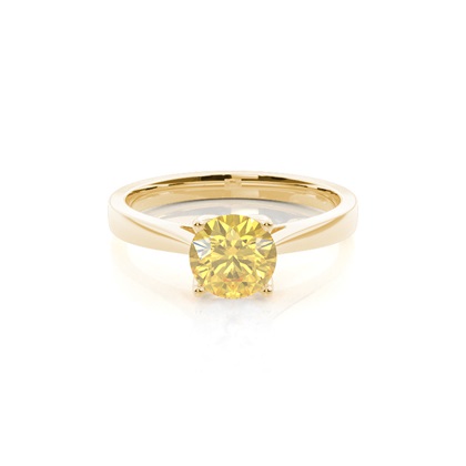 Prong Setting Solitaire Yellow Diamond Engagement Ring