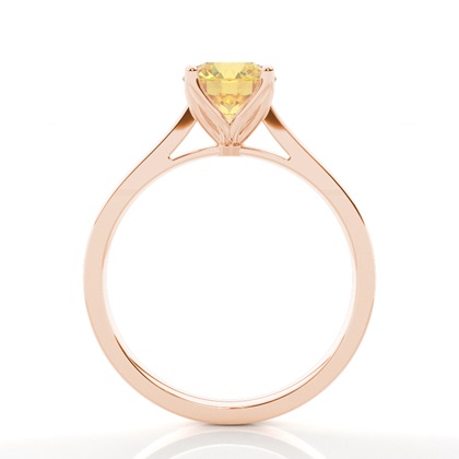 Solitär Verlobungsring mit gelbem Diamant in Krappenfassung