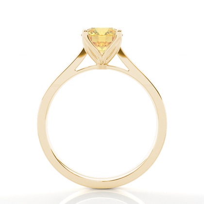 Prong Setting Solitaire Yellow Diamond Engagement Ring